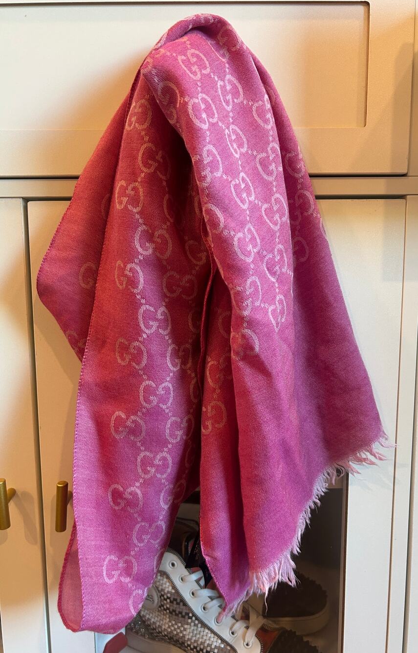 Gucci GG Wool Silk Jacquard Scarf